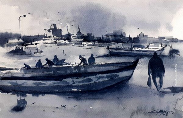 cityscape watercolor
