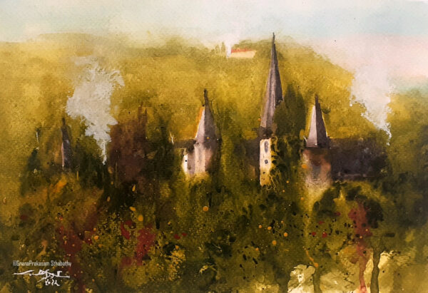 Aerial view – watercolor