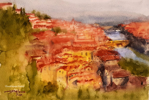 Aerial view – watercolor