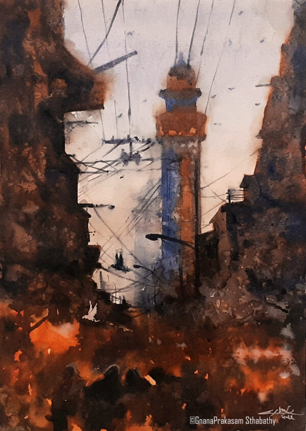 Mosque street-watercolor