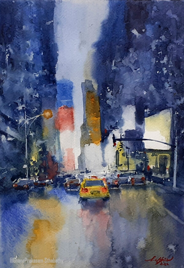 City Lights Watercolor