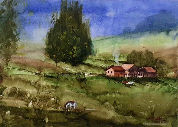 Aerial view – watercolor