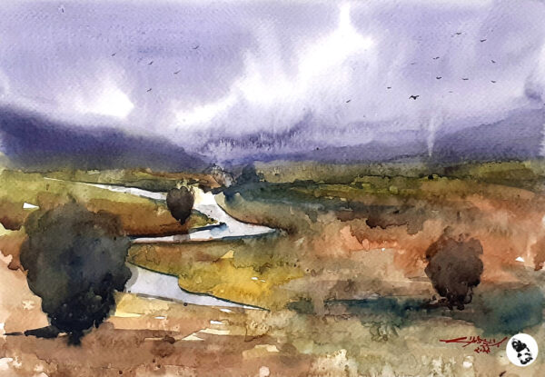 Village life  – watercolor