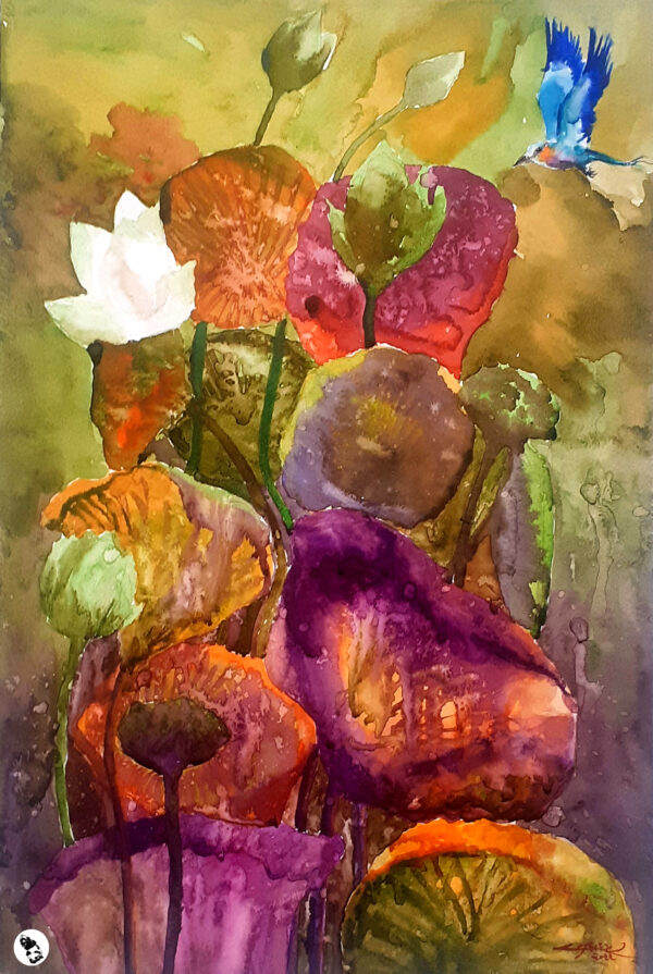 lotus flower watercolor