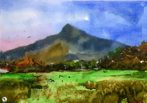 Village life – watercolor
