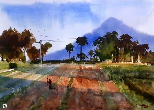 Village life – watercolor
