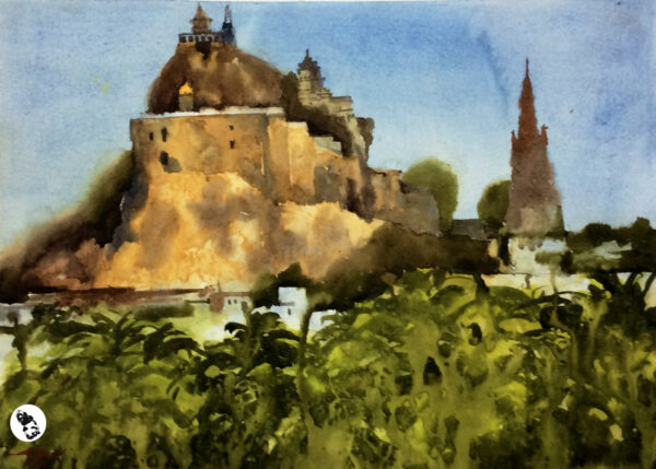 Village life – watercolor