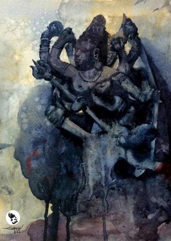 durga puja – watercolor