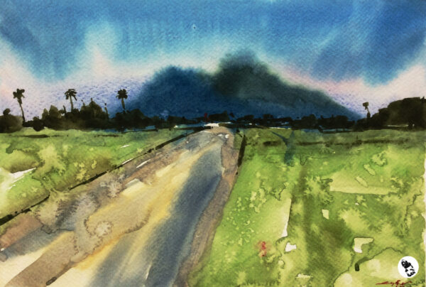 Village life – watercolor