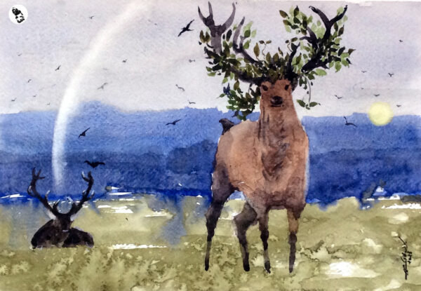 Deer – watercolor