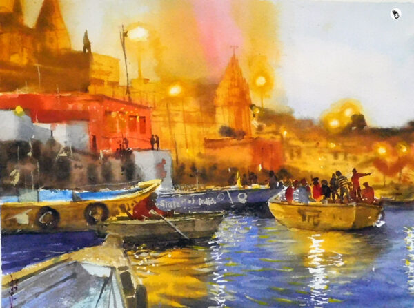 varanasi evening– watercolor