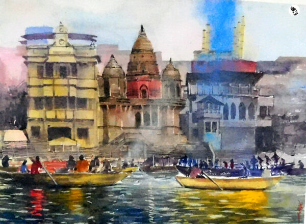 varanasi evening– watercolor