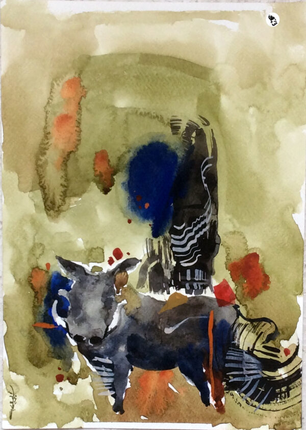 wild pig  watercolor