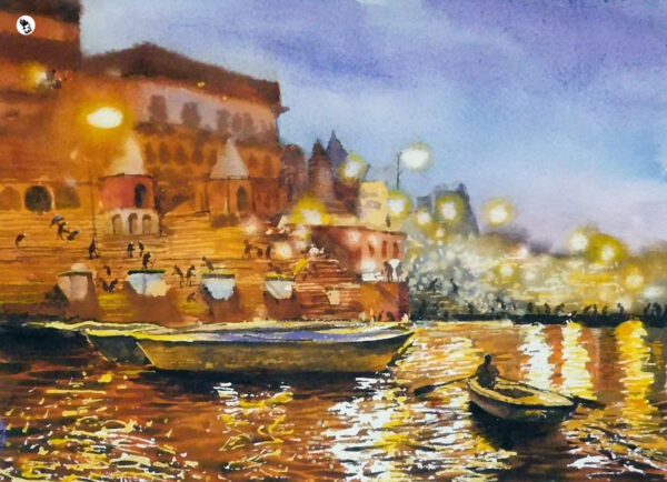 varanasi evening– watercolor